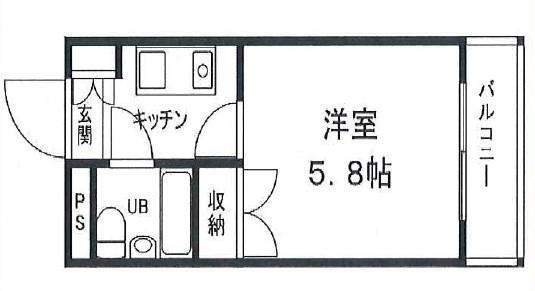 グリーンハイツ南駅前(1K/7階)の間取り写真