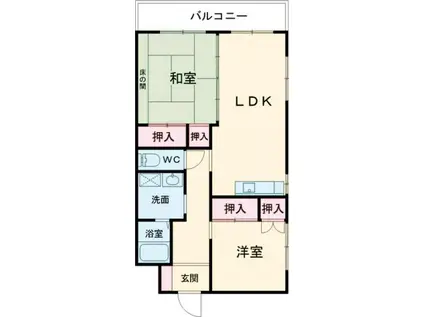 カメリアハイツI(2LDK/3階)の間取り写真