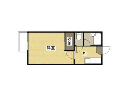はねおキッタカB(1K/1階)の間取り写真