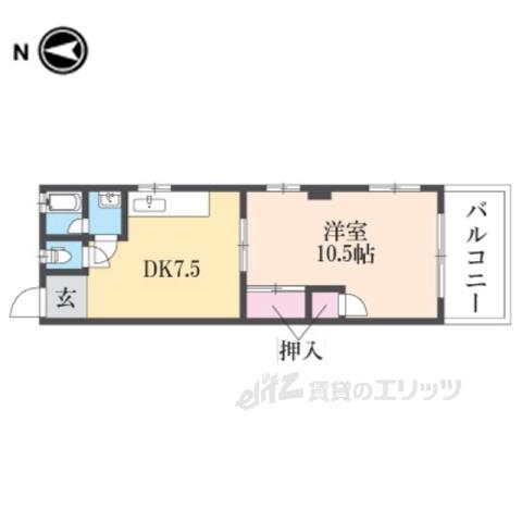 マンション芝(1LDK/3階)の間取り写真