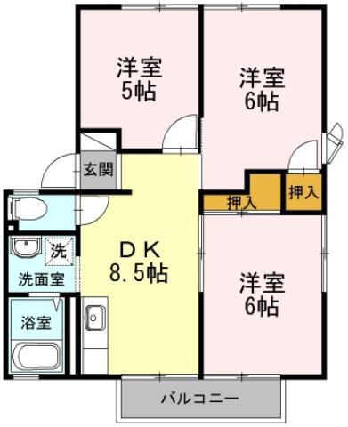 フレグランスAP(3DK/2階)の間取り写真