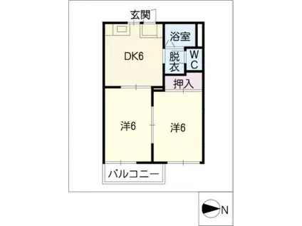 コトー東山(2DK/2階)の間取り写真