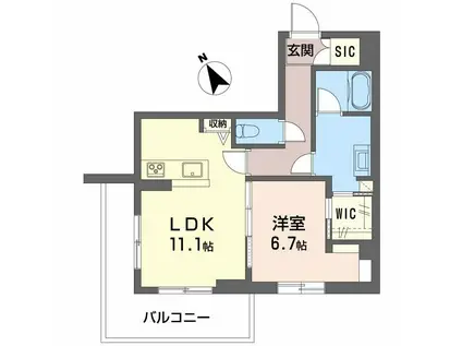 メゾンRUEBRILLER(1LDK/1階)の間取り写真