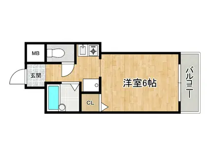 シャンピア緑(1K/3階)の間取り写真