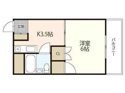 スティングハウス(1K/1階)の間取り写真