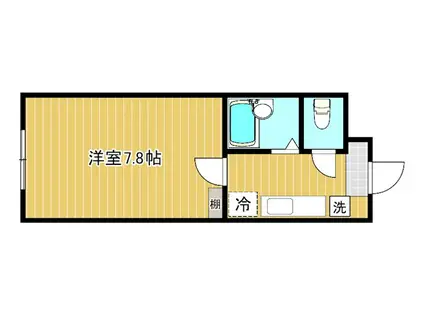 桑島ビルB(1K/2階)の間取り写真