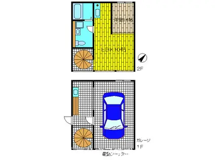 16BASE(1LDK/1階)の間取り写真