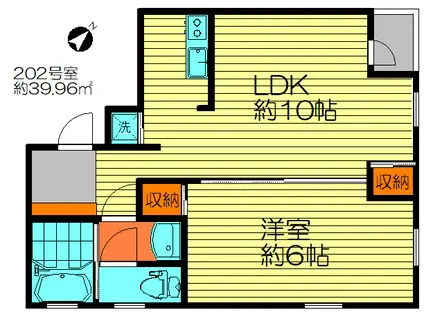 マインズ武蔵小山II(1LDK/2階)の間取り写真