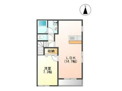 ヒル・フローラ(1LDK/2階)の間取り写真