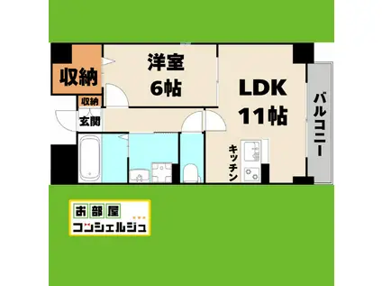 LUMIERE(1LDK/6階)の間取り写真