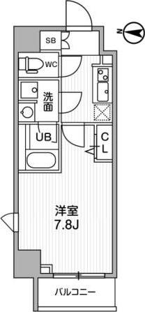 ALTERNA亀戸II(1K/6階)の間取り写真
