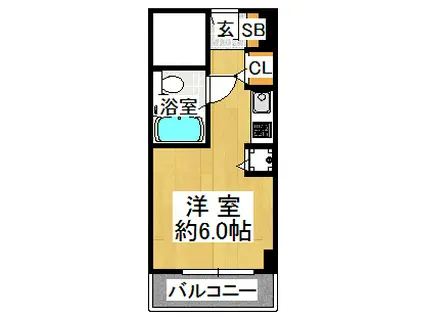 学園西カレッジハイツ(ワンルーム/4階)の間取り写真