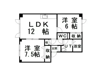 メゾンリリー(2LDK/2階)の間取り写真