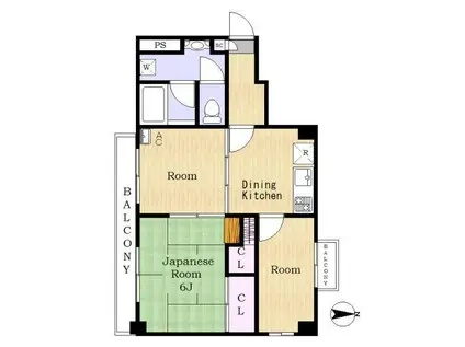 TOMIKURA I(2LDK/5階)の間取り写真