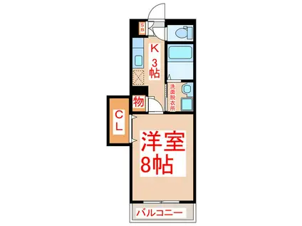 ELLE.CLAIR(1K/1階)の間取り写真