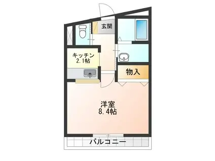 ベターアール10(1K/3階)の間取り写真