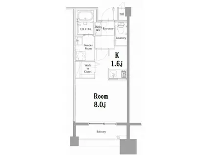 エンクレスト呉服町(1K/12階)の間取り写真