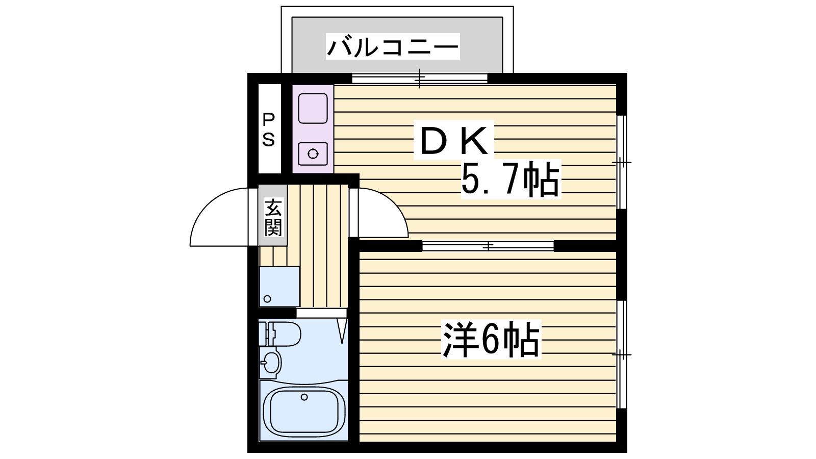 サンパレス21姫路(1DK/4階)の間取り写真