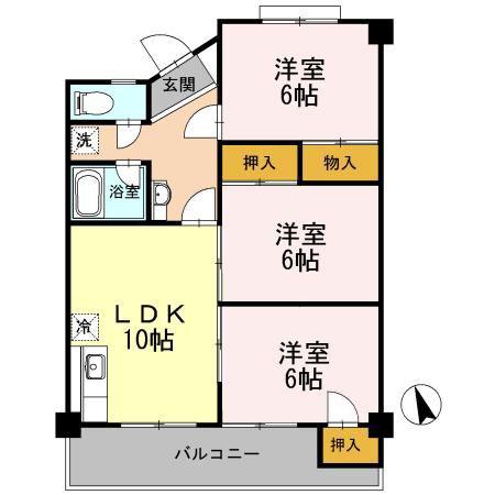 ベルティカル曙(3LDK/4階)の間取り写真