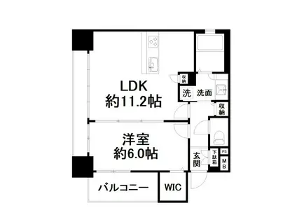 プレサンス京都烏丸爛都(1LDK/5階)の間取り写真