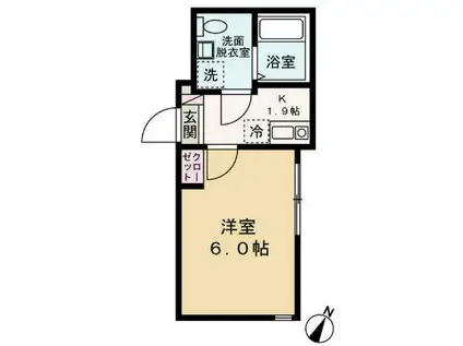 アンバサール上大岡(1K/3階)の間取り写真