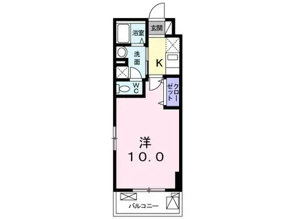 M・T・Kレジデンス(1K/3階)の間取り写真