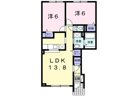 ソネット(2LDK/1階)の間取り写真