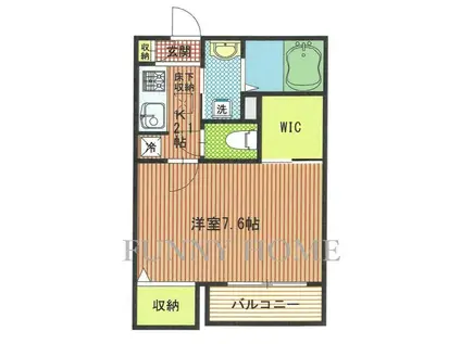 リライフ代沢(1K/2階)の間取り写真