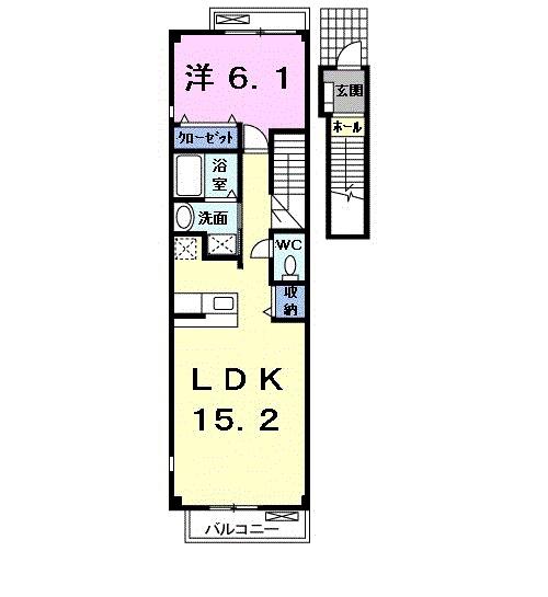 アビタシオン御馬A(1LDK/2階)の間取り写真