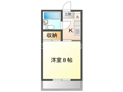 ルピナス知立 B(1K/2階)の間取り写真