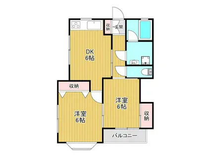 コーポラスタカハシ(2DK/1階)の間取り写真