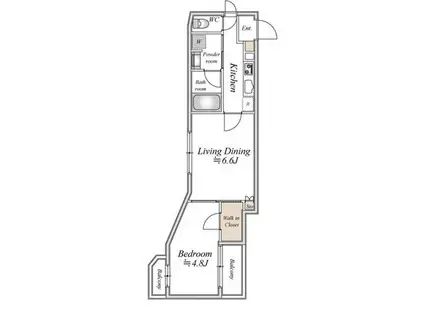 クラシアム飯田橋(1LDK/3階)の間取り写真