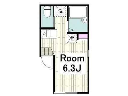 フォレスト井土ヶ谷(ワンルーム/2階)の間取り写真