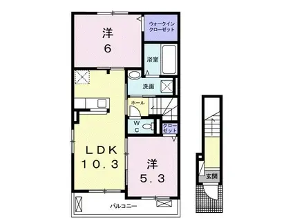 トレノ カーサIII(2LDK/2階)の間取り写真