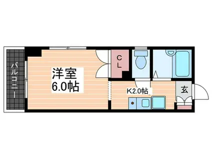 ライフプラス地御前(1K/3階)の間取り写真