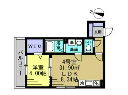 メゾン・ド・PLUM蘇我(1LDK/1階)の間取り写真