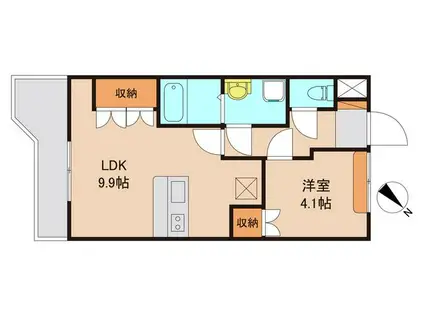 ふろんてぃあDREAM(1LDK/2階)の間取り写真