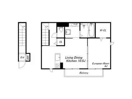 アトールさかえ(1LDK/2階)の間取り写真