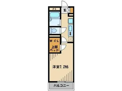 レオパレスグリーンバレー内谷(1K/2階)の間取り写真