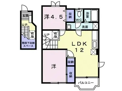 フローレンス宮嶋C(2LDK/2階)の間取り写真