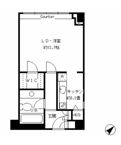 KDXレジデンス南青山(ワンルーム/2階)の間取り写真