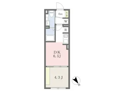 グローリオシェルト高田馬場(1DK/1階)の間取り写真