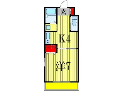 サニーヒルズ西船橋(1K/1階)の間取り写真