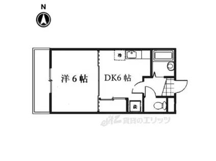 シギハイツ竹田(1DK/2階)の間取り写真