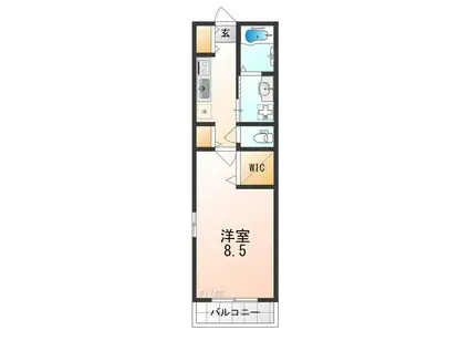 ディオコーポ北花田イースト(1K/2階)の間取り写真