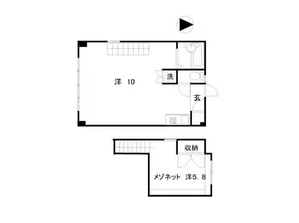 ミントハウス(1LDK/4階)の間取り写真