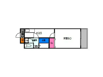 JRおおさか東線 JR野江駅 徒歩5分 6階建 築23年(1K/4階)の間取り写真