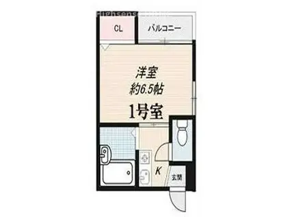 グリーンブリッジ(1K/2階)の間取り写真