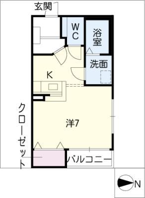 グリーンハイツ21(1K/1階)の間取り写真