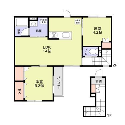 LUMINARE(2LDK/1階)の間取り写真